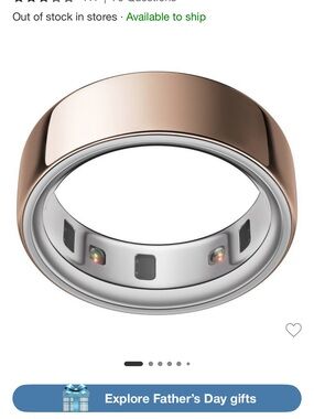 Oura Rose Gold Smart Ring size 6